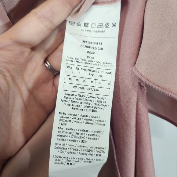 MaxMara Leisure Pink Silk Front Blouse Top - Picture 8 of 9